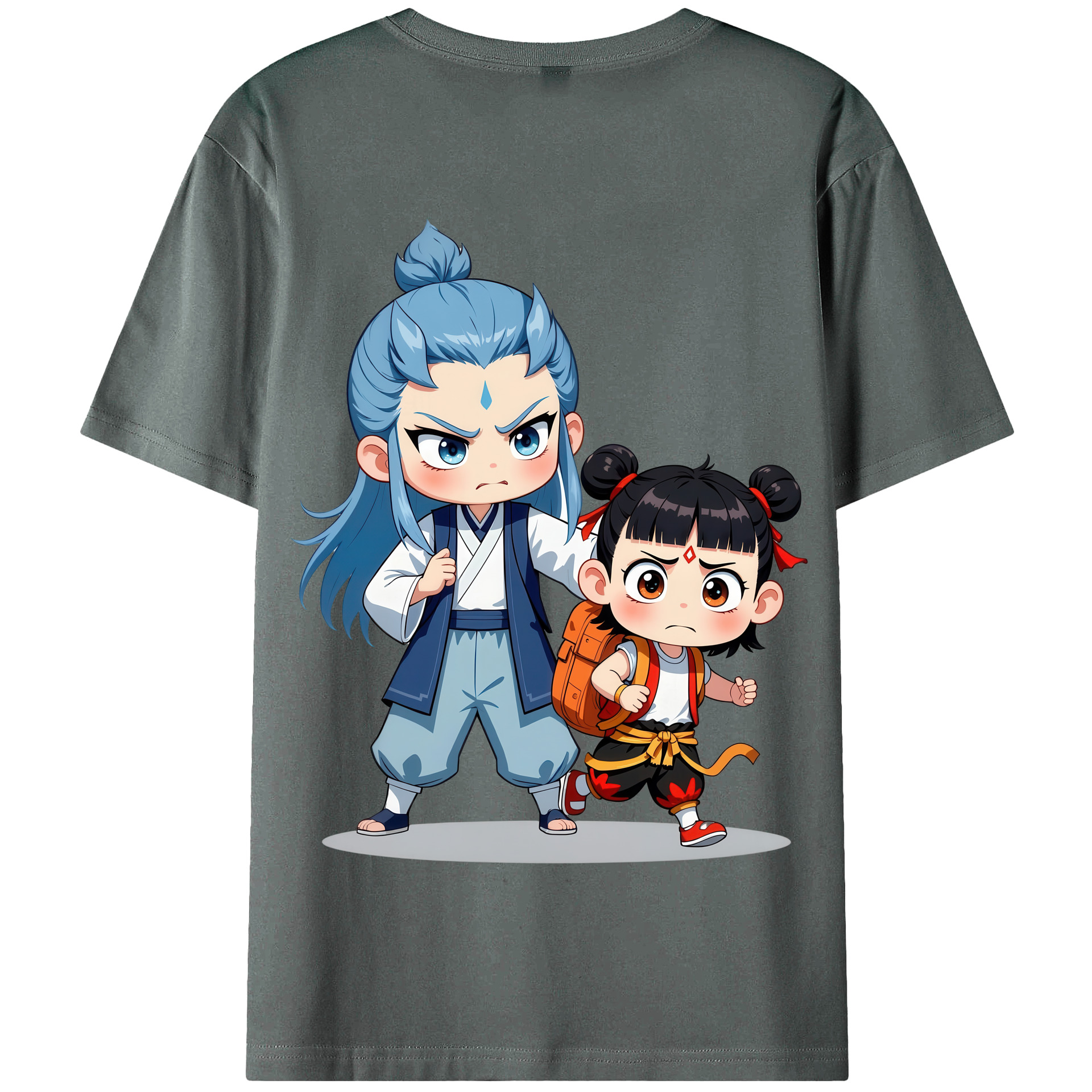 （画像用） Ne Zha 2 ナタ 魔童の大暴れ 綿100％半袖Tシャツ（背面プリント）